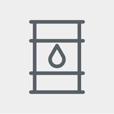 Arka planda yağ varili simgesi izole edildi. Çevre sembolü modern, basit, vektör, web sitesi tasarımı için simge, mobil uygulama, ui. Vektör İllüstrasyonu