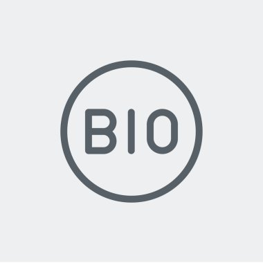 Arka planda biyo simge izole edildi. Ekoloji sembolü modern, basit, vektör, web sitesi tasarımı için simge, mobil uygulama, ui. Vektör İllüstrasyonu