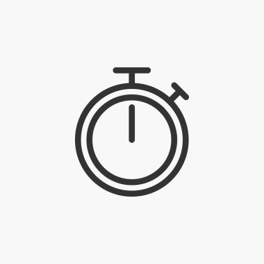 Arka planda kronometre simgesi izole edildi. İnternet sitesi tasarımı için son tarih sembolü, modern, basit, vektör, simge, mobil uygulama, ui. Vektör İllüstrasyonu