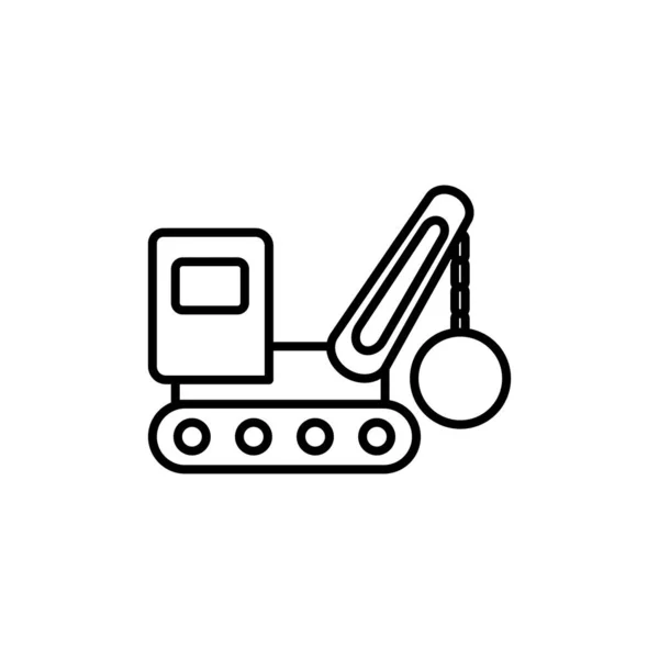 Épave Grue Billes Icône Démolir Camion Symbole Moderne Simple Vectoriel — Image vectorielle