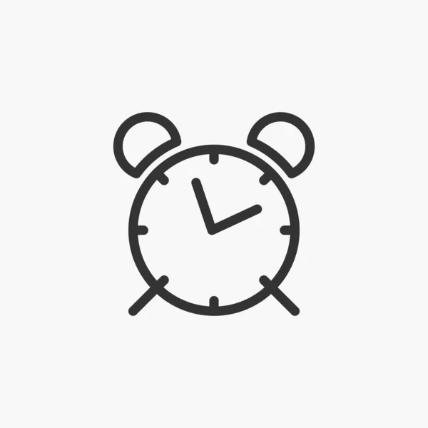 Icône Réveil Isolée Arrière Plan Symbole Horloge Moderne Simple Vectoriel — Image vectorielle