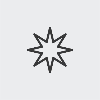 Arka planda izole edilmiş bir Noel yıldızı simgesi. Dekorasyon sembolü modern, basit, vektör, web sitesi tasarımı için simge, mobil uygulama, ui. Vektör İllüstrasyonu