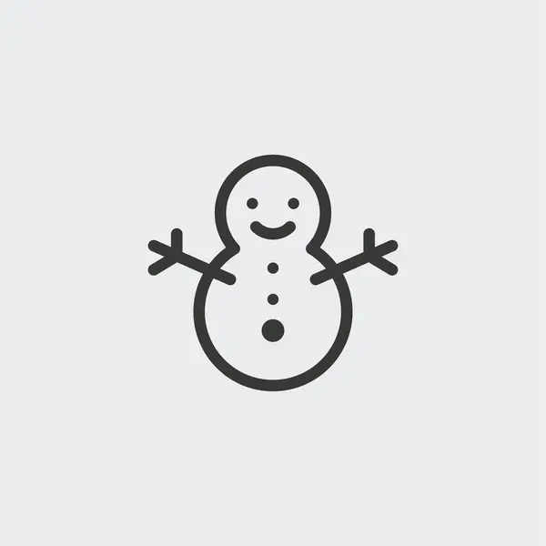 Snowman Icoon Geïsoleerd Achtergrond Kerst Symbool Modern Eenvoudig Vector Pictogram — Stockvector