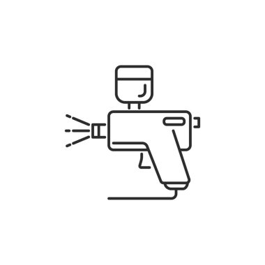 Beyaz arkaplanda izole edilmiş boya tabancası simgesi. Ressam sembolü modern, basit, vektör, web sitesi tasarımı için simge, mobil uygulama, ui. Vektör İllüstrasyonu