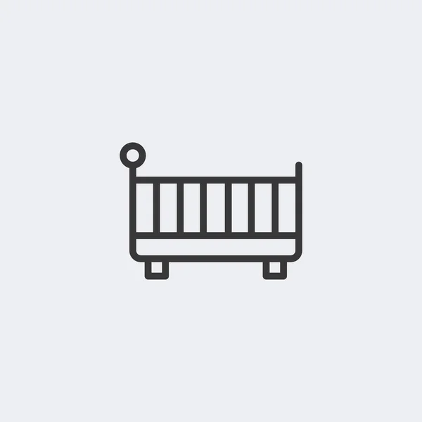 Иконка Детской Кровати Изолирована Заднем Плане Символ Современности Простоты Вектора — стоковый вектор