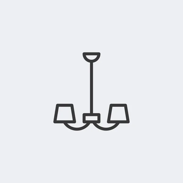 샹들리에 아이콘은 배경에 고립되어 Lamp Symbol Modern Simple Vector Icon — 스톡 벡터