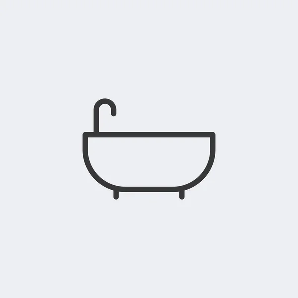 Ícone Banheira Isolado Fundo Símbolo Banheiro Moderno Simples Vetor Ícone —  Vetores de Stock