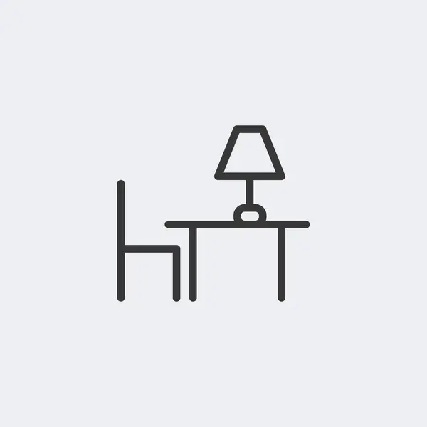 Desk Symbol Isoliert Auf Dem Hintergrund Möbel Symbol Modern Einfach — Stockvektor