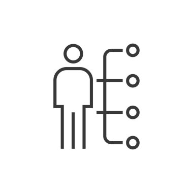 Çalışan becerileri simgesi beyaz arkaplanda izole edildi. İş sembolü modern, basit, vektör, web sitesi tasarımı için simge, mobil uygulama, ui. Vektör İllüstrasyonu