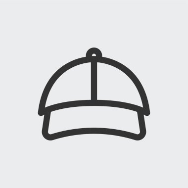 Beyzbol şapkası simgesi arka planda izole edildi. Cap sembolü modern, basit, vektör, web sitesi tasarımı için simge, mobil uygulama, ui. Vektör İllüstrasyonu