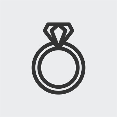 Boyut yüzük ikonu. Mücevher sembolü modern, basit, vektör, web sitesi tasarımı için simge, mobil uygulama, ui. Vektör İllüstrasyonu