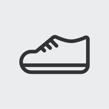 Arka planda spor ayakkabı simgesi izole edildi. Ayakkabı sembolü modern, basit, vektör, web sitesi tasarımı için simge, mobil uygulama, ui. Vektör İllüstrasyonu