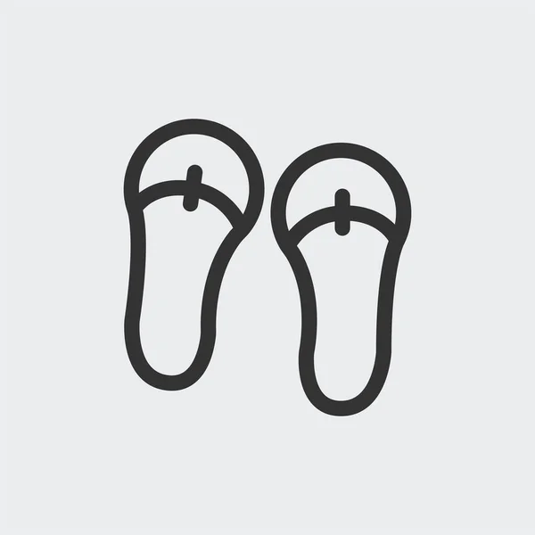 Flip Flops Icône Isolée Arrière Plan Pantoufles Symbole Moderne Simple — Image vectorielle