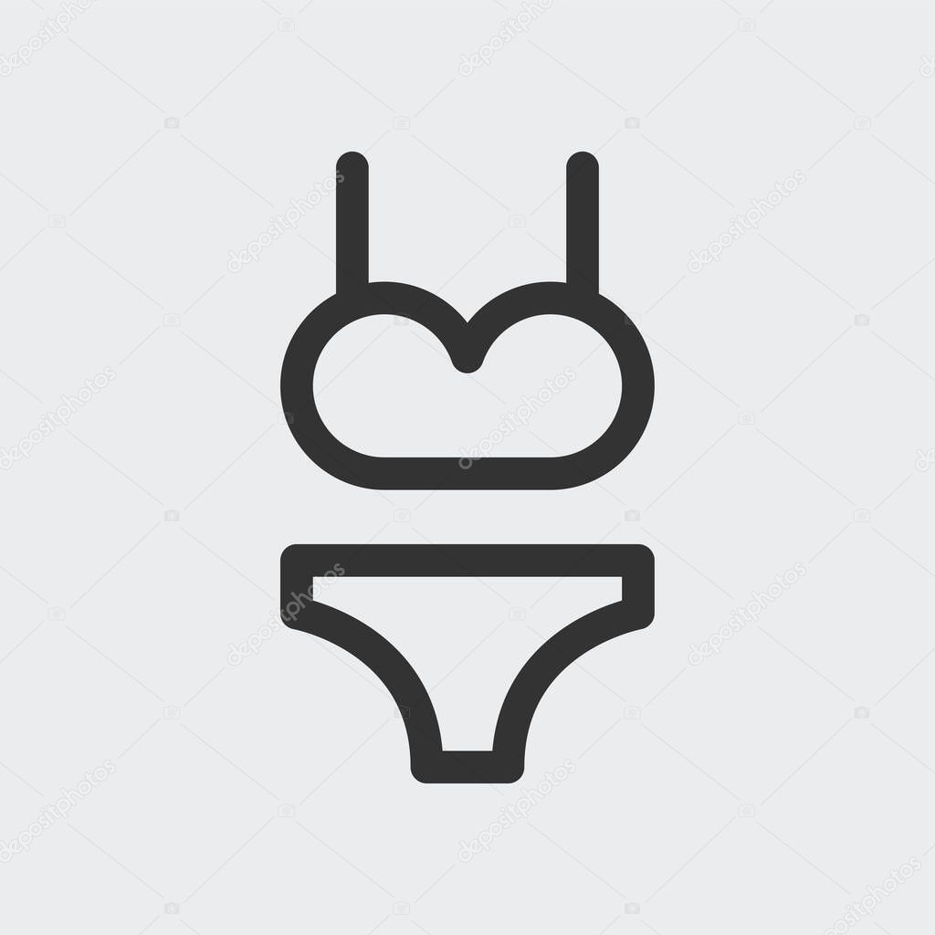 Plus size bikini icon isolated on background. Beachwear symbol modern, simple, vector, icon for website design, mobile app, ui. Vector Illustration