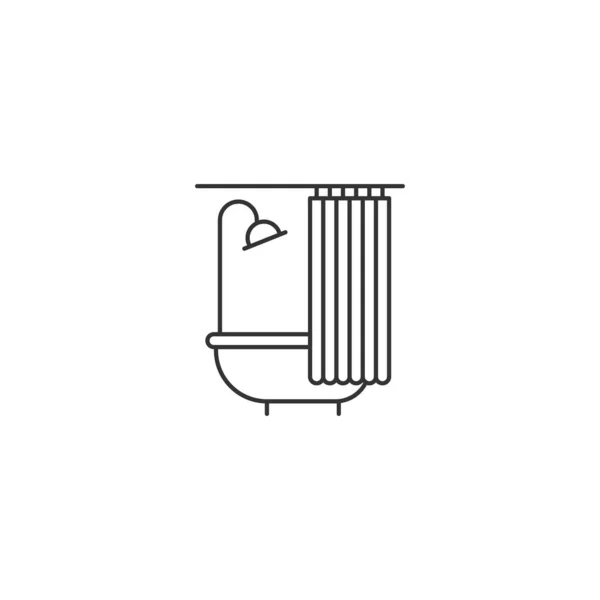 浴缸图标隔离在白色背景 浴室符号现代 图标网站设计 移动应用 病媒图解 — 图库矢量图片