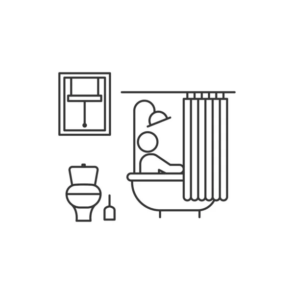 화장실 아이콘은 배경에 분리되어 있습니다 샤워는 현대적 사이트 디자인의 아이콘 — 스톡 벡터