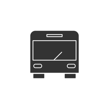 Beyaz arkaplanda otobüs simgesi izole edildi. Ulaşım sembolü modern, basit, vektör, web sitesi tasarımı için simge, mobil uygulama, ui. Vektör İllüstrasyonu