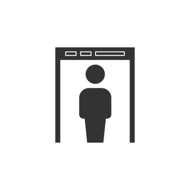 Güvenlik kapısı simgesi beyaz arkaplanda izole edildi. Web sitesi tasarımı için modern, basit, vektör, simge, mobil uygulama, ui. Vektör İllüstrasyonu