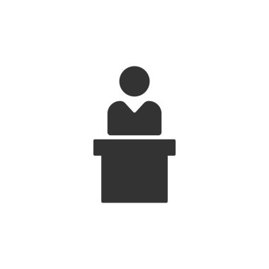 Bilgi simgesi beyaz arkaplanda izole edildi. Resepsiyon sembolü modern, basit, vektör, web sitesi tasarımı için simge, mobil uygulama, ui. Vektör İllüstrasyonu