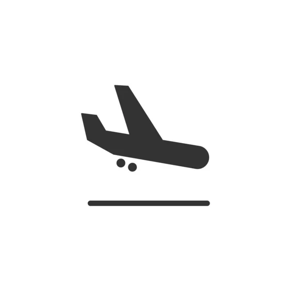 Icône Arrivée Isolée Sur Fond Blanc Symbole Avion Moderne Simple — Image vectorielle