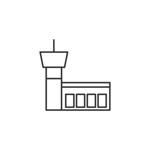 Піктограма Аеропорту Ізольована Білому Тлі Символ Побудови Терміналів Сучасний Простий — стоковий вектор