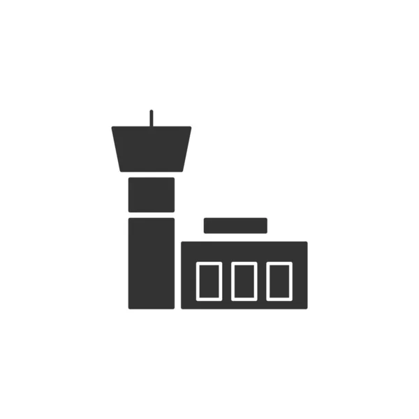 Піктограма Аеропорту Ізольована Білому Тлі Символ Побудови Терміналів Сучасний Простий — стоковий вектор