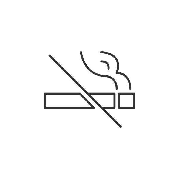 Fumar Icono Aislado Sobre Fondo Blanco Símbolo Prohibición Moderno Simple — Vector de stock