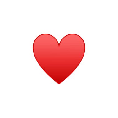 Kalp emojisi simgesi beyaz arkaplanda izole. Kart sembolü modern, basit, vektör, web sitesi tasarımı için simge, mobil uygulama, ui. Vektör İllüstrasyonu