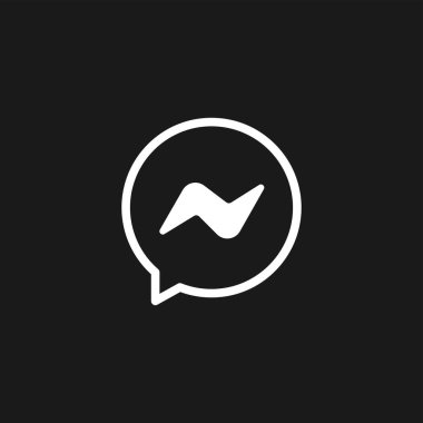 Siyah arkaplanda sohbet simgesi izole edildi. Konuşma balonu sembolü modern, basit, vektör, web sitesi tasarımı için simge, mobil uygulama, ui. Vektör İllüstrasyonu