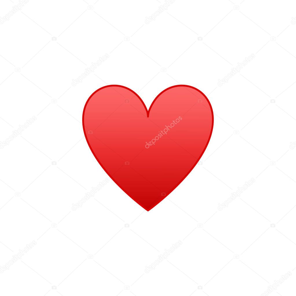 Heart emoji icon isolated on white background. Card symbol modern, simple, vector, icon for website design, mobile app, ui. Vector Illustration