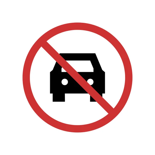 Δεν Επιτρέπονται Αυτοκίνητα Εικονίδιο Που Απομονώνεται Λευκό Φόντο Απαγόρευση Σύμβολο — Διανυσματικό Αρχείο
