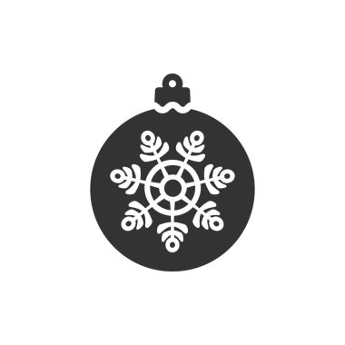 Beyaz arka planda izole edilmiş bir Noel balosu ikonu. Yılbaşı takı sembolü modern, basit, vektör, web sitesi tasarımı için simge, mobil uygulama, ui. Vektör İllüstrasyonu