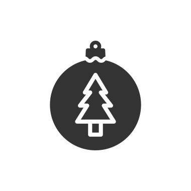 Beyaz arka planda izole edilmiş bir Noel balosu ikonu. Yılbaşı takı sembolü modern, basit, vektör, web sitesi tasarımı için simge, mobil uygulama, ui. Vektör İllüstrasyonu