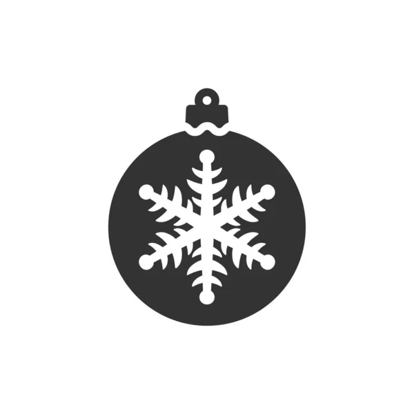 Рождественский Шар Значок Изолирован Белом Фоне Символ Рождества Современный Простой — стоковый вектор