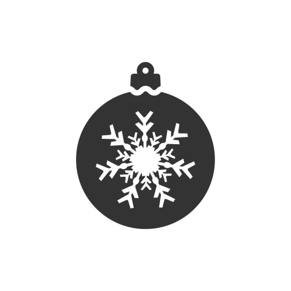 Kerstbal Pictogram Geïsoleerd Witte Achtergrond Kerstbal Symbool Modern Eenvoudig Vector — Stockvector