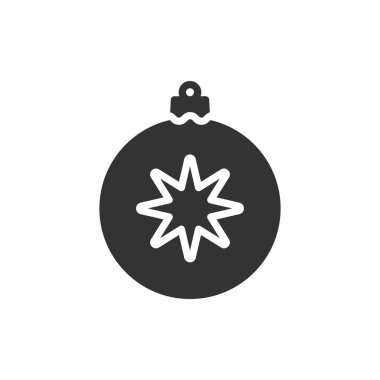 Beyaz arka planda izole edilmiş bir Noel balosu ikonu. Yılbaşı takı sembolü modern, basit, vektör, web sitesi tasarımı için simge, mobil uygulama, ui. Vektör İllüstrasyonu