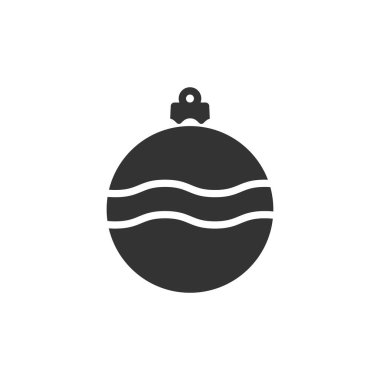 Beyaz arka planda izole edilmiş bir Noel balosu ikonu. Yılbaşı takı sembolü modern, basit, vektör, web sitesi tasarımı için simge, mobil uygulama, ui. Vektör İllüstrasyonu