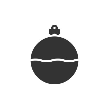 Beyaz arka planda izole edilmiş bir Noel balosu ikonu. Yılbaşı takı sembolü modern, basit, vektör, web sitesi tasarımı için simge, mobil uygulama, ui. Vektör İllüstrasyonu