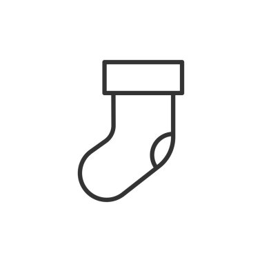 Beyaz arka planda izole edilmiş Noel çorabı ikonu. Noel sembolü modern, basit, vektör, web sitesi tasarımı için simge, mobil uygulama, ui. Vektör İllüstrasyonu