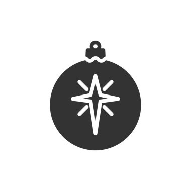 Beyaz arka planda izole edilmiş bir Noel balosu ikonu. Yılbaşı takı sembolü modern, basit, vektör, web sitesi tasarımı için simge, mobil uygulama, ui. Vektör İllüstrasyonu