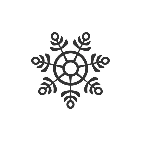 Ícone Floco Neve Isolado Fundo Branco Símbolo Natal Moderno Simples — Vetor de Stock