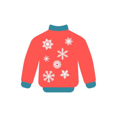 Beyaz arka planda izole edilmiş Noel süveteri ikonu. Kazak sembolü modern, basit, vektör, web sitesi tasarımı için simge, mobil uygulama, ui. Vektör İllüstrasyonu