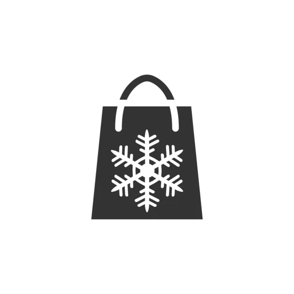 Shopping Bag Icoon Geïsoleerd Witte Achtergrond Kersttas Symbool Modern Eenvoudig — Stockvector