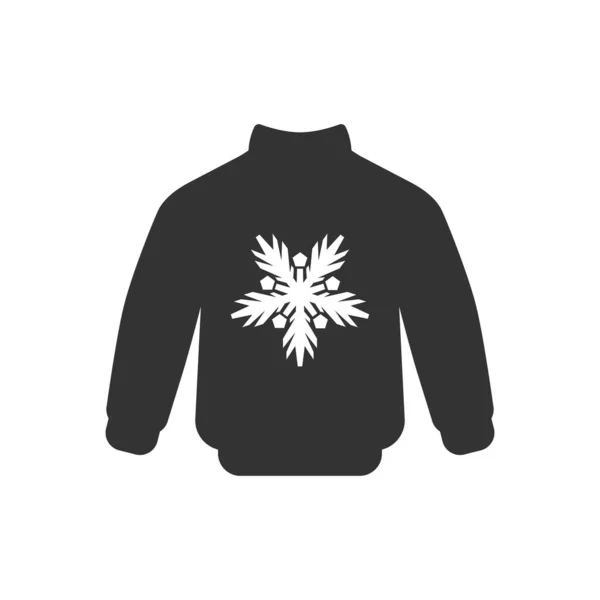 Christmas Sweatshirt Snowflake Icon Isolated White Background Warm Sweater Symbol — Stock Vector
