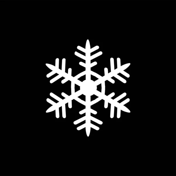 Sneeuwvlokje Pictogram Geïsoleerd Zwarte Achtergrond Sneeuw Symbool Modern Eenvoudig Vector — Stockvector