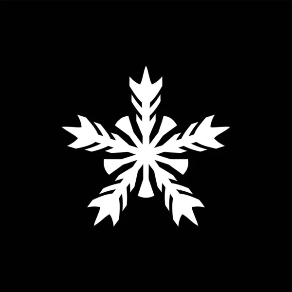 Sneeuwvlokje Pictogram Geïsoleerd Zwarte Achtergrond Sneeuw Symbool Modern Eenvoudig Vector — Stockvector