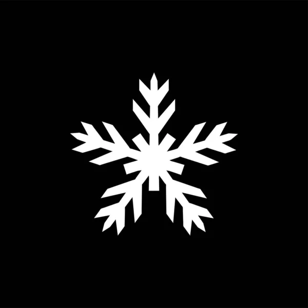 在黑色背景上孤立的雪花图标 冰雪符号现代 图标网站设计 移动应用 病媒图解 — 图库矢量图片