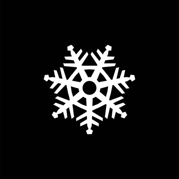 Sneeuwvlokje Pictogram Geïsoleerd Zwarte Achtergrond Sneeuw Symbool Modern Eenvoudig Vector — Stockvector