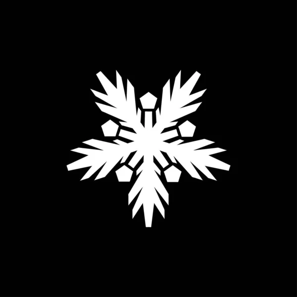 Sneeuwvlokje Pictogram Geïsoleerd Zwarte Achtergrond Sneeuw Symbool Modern Eenvoudig Vector — Stockvector