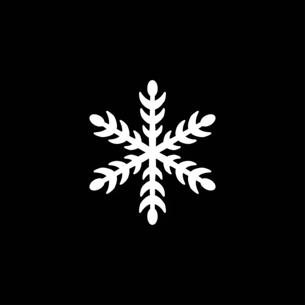 Sneeuwvlokje Pictogram Geïsoleerd Zwarte Achtergrond Sneeuw Symbool Modern Eenvoudig Vector — Stockvector